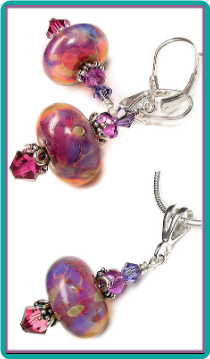 Opal Orchid Boro Earrings & Pendant