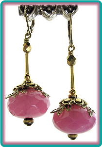 Old-Fashioned Raspberry Opal Drop Earrings