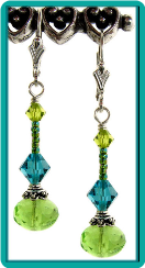 Indicolite Lime Crystal Drop Earrings