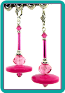 Hot Pink Flying Saucer Earrings