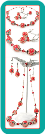 Coral Pink Tensha Flower Bead Necklace and Earrings