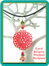Coral Filigree Pendant Necklace