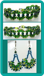 Emerald Waves Handmade Bracelet and Earrings