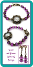 Violet and Bronze Vintage-Look Watch & Earrings